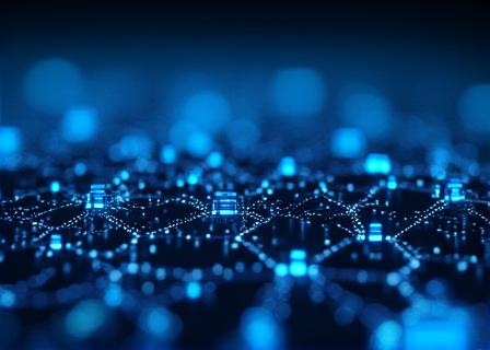 Abstract representation of secure data streaming and AI protection